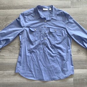 New York & Company Half Button Down Blouse